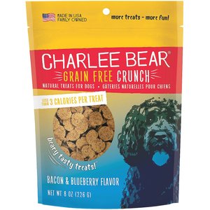 Charlee Bear Natural Bear Crunch Grain-Free Bacon & Blueberry Dog Treats, 8-oz bag