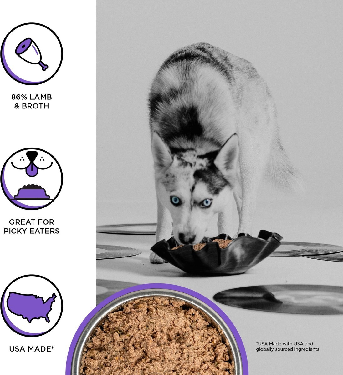 BIXBI Rawbble GrainFree Canned Lamb Recipe Wet Dog Food, 12.5oz can, case of 12