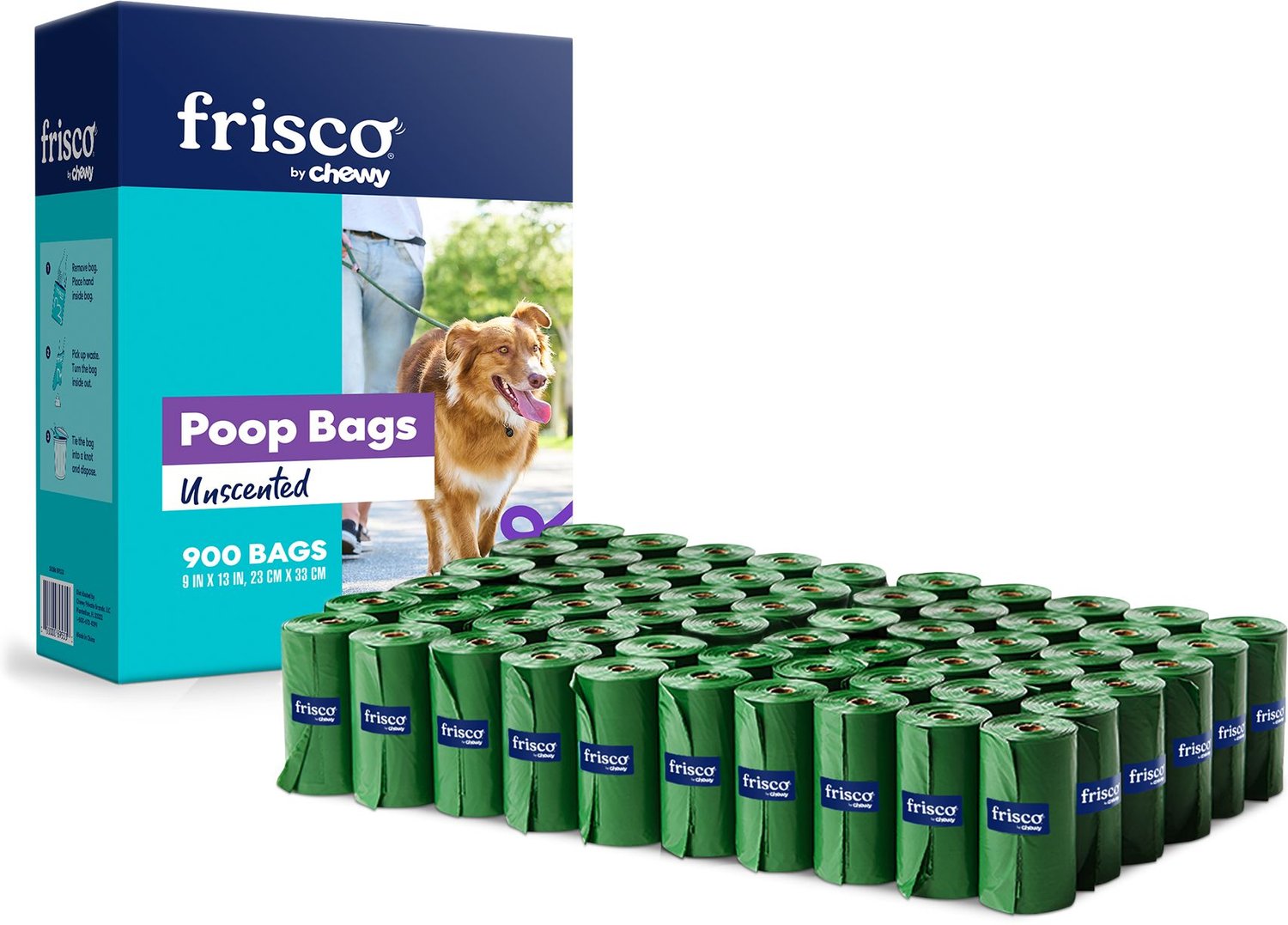 Frisco Dog Poop Bags + 2 Dispensers, 900 count