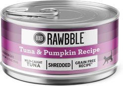 BIXBI Rawbble Tuna & Pumpkin Shreds in Broth Wet Food for Cats, 2.75-oz can, case of 24