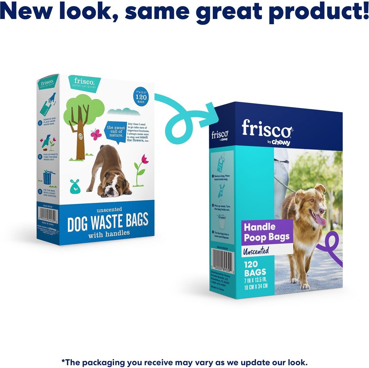 FRISCO Handle Dog Poop Bags, 120 count, Unscented, 120 count