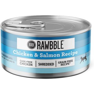 BIXBI Rawbble Chicken & Salmon Shreds in Broth Wet Food for Cats, 5-oz ...