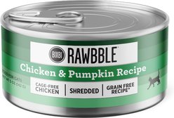 BIXBI Rawbble Chicken & Pumpkin Shreds in Broth Wet Food for Cats, 5-oz can, case of 24