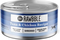 BIXBI Rawbble Tuna & Chicken Shreds in Broth Wet Food for Cats, 5-oz can, case of 24