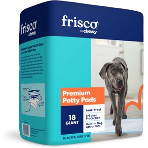 Frisco Giant Dog Training & Potty Pads, 27.5 x 44-in, Unscented, 18 count