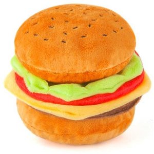 P.L.A.Y. Pet Lifestyle and You American Classic Burger Plush Squeaky Dog Toy, X-Small
