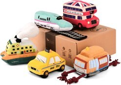 P.L.A.Y. Pet Lifestyle and You Canine Commute Set Plush Squeaky Dog Toy, 5 count