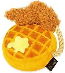 P.L.A.Y. Pet Lifestyle and You Barking Brunch Chicken And Woffles Plush Squeaky Dog Toy, 3 count