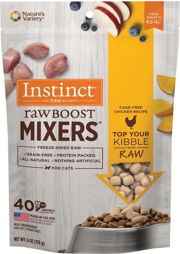 Instinct Raw Boost Mixers Chicken Recipe Grain-Free Freeze-Dried Cat Food Topper, 6-oz bag