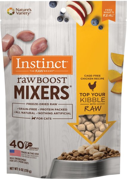 Instinct Raw Boost Mixers Chicken Recipe Grain-Free Freeze-Dried Cat Food Topper, 6-oz bag slide 1 of 11