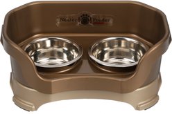 Neater Pets Neater Feeder Deluxe Elevated & Mess-Proof Dog Bowls, Bronze, 1.5-cup & 2.2-cup