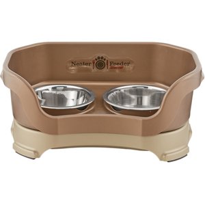 Neater Pets Neater Feeder Deluxe Elevated & Mess-Proof Dog Bowls, Bronze, 1.5-cup & 2.2-cup