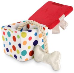 P.L.A.Y. Pet Lifestyle and You Party Time Collection Pawfect Present Plush Squeaky Dog Toy