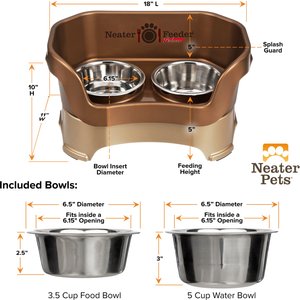 18 Tall Modern Elevated Dog Bowl Stand Set XL Large Dog Food Water Feeding  Station. 18 Inch High