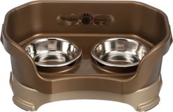Neater Pets Neater Feeder Deluxe Elevated & Mess-Proof Cat Bowls, Bronze, 1-cup food & 1.5-cup water
