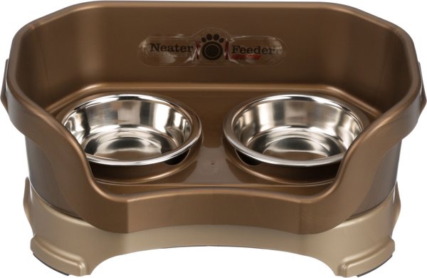 Neater Pets Neater Feeder Deluxe Elevated & Mess-Proof Cat Bowls, Bronze, 1-cup food & 1.5-cup water slide 1 of 10