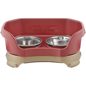 Neater Pets Neater Feeder Elevated Cat Bowls, Cranberry, 1-cup food & 1.5-cup water