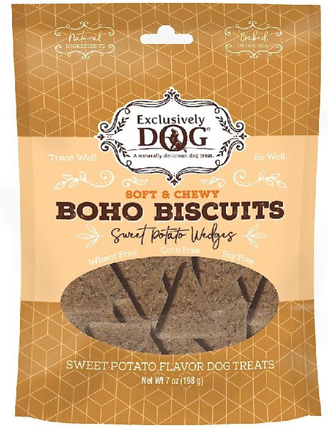 Exclusively Dog Boho Biscuits Sweet Potato Flavor Soft & Chewy Dog Treats, 7-oz bag slide 1 of 9