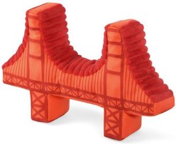 P.L.A.Y. Pet Lifestyle and You Totally Touristy Sf Golden Gate Bridge Plush Squeaky Dog Toy, Large