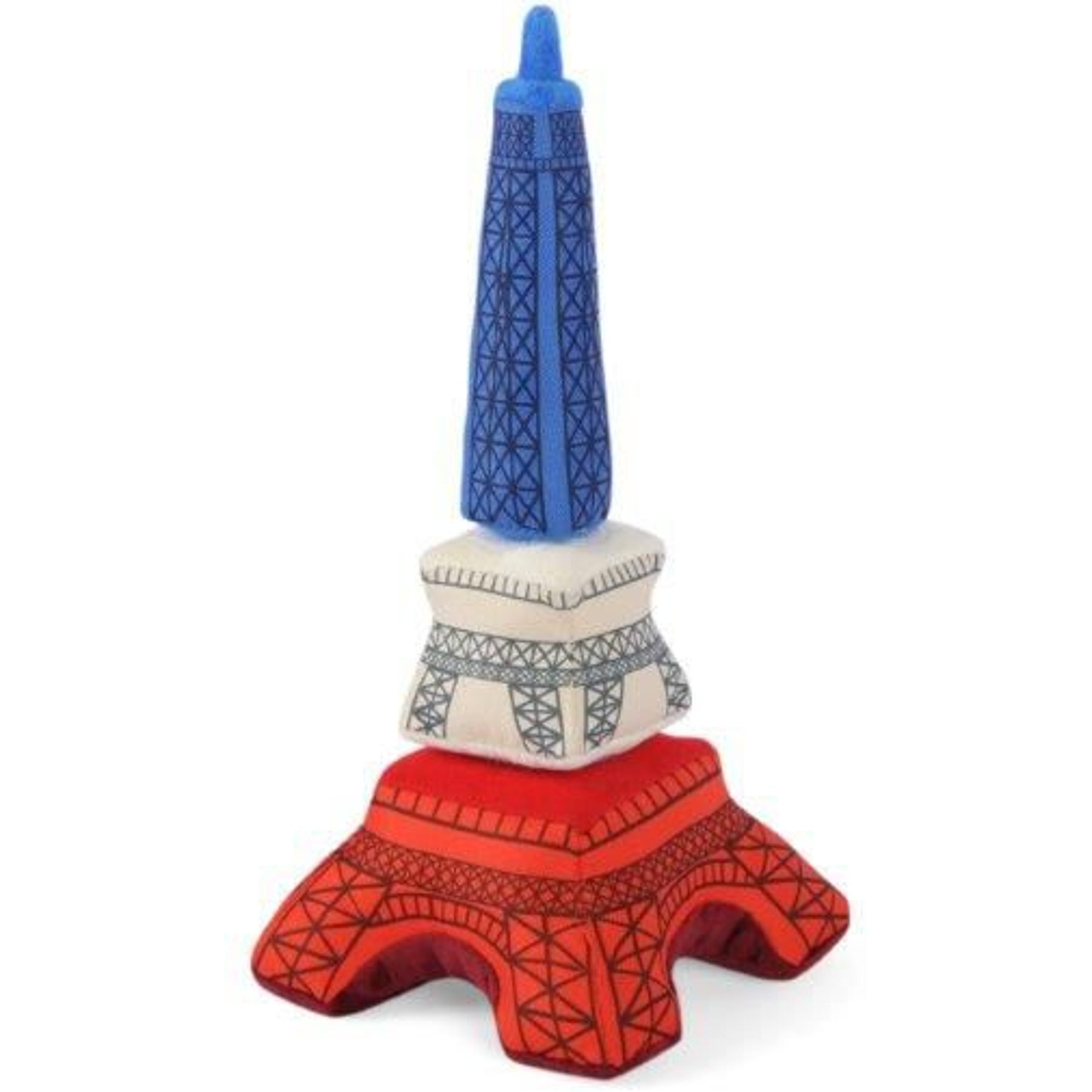 P.L.A.Y. Pet Lifestyle and You P.L.A.Y. Pet Lifestyle and You Totally Touristy Paris Eiffel Tower Plush Squeaky Dog Toy, Large