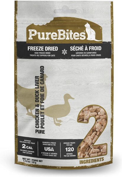 PureBites Chicken Breast & Duck Freeze-Dried Raw Cat Treats, 1.12-oz bag slide 1 of 9