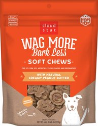 Cloud Star Wag More Bark Less Soft & Chewy with Creamy Peanut Butter Dog Treats, 6-oz bag
