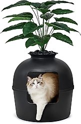 Bundle & Bliss Secret Litter Box Hidden Cat Litter Box Plant, Matt Black