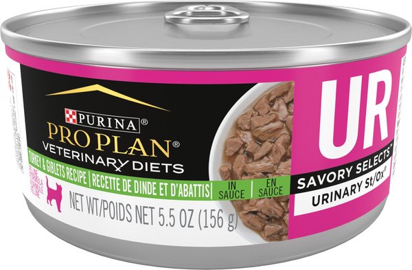 Purina Pro Plan Veterinary Diets UR Urinary St/Ox Savory Selects Turkey & Giblets in Sauce Wet Cat Food, 5.5-oz case of 24 slide 1 of 11