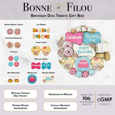 Show full view: Bonne et Filou Human-Grade Happy Birthday Dog Treats Gift Box, 20 count slide 5 of 9