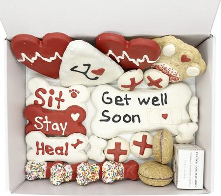 Show full view: Bonne et Filou Human-Grade Get Well Soon Dog Treats Gift Box, 21 count slide 3 of 9