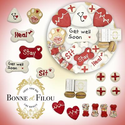 Show full view: Bonne et Filou Human-Grade Get Well Soon Dog Treats Gift Box, 21 count slide 6 of 9
