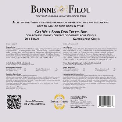 Show full view: Bonne et Filou Human-Grade Get Well Soon Dog Treats Gift Box, 21 count slide 9 of 9