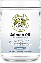 Wholistic Pet Organics Wild Salmon Oil Gel Capsule Supplement for Dogs & Cats, 500 count
