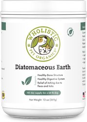 Wholistic Pet Organics Diatomaceous Earth Powder Supplement for Dogs, 13-oz jar