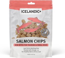 Icelandic+ Salmon Mini Fish Chips Dog Treats, 2.5-oz bag