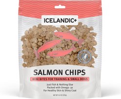 Icelandic+ Salmon Mini Fish Chips Dog Treats, 9-oz bag