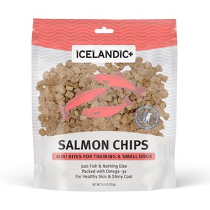 Icelandic+ Salmon Mini Fish Chips Dog Treats, 9-oz bag