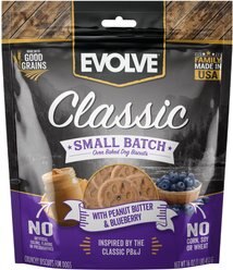 Evolve Classic Small Batch Peanut Butter & Blueberry Biscuits Dog Treats, 16-oz bag