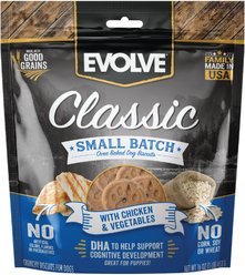 Evolve Classic Small Batch Chicken & Vegetables Biscuits Dog Treats, 16-oz bag