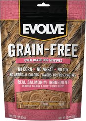 Evolve Deboned Salmon & Sweet Potato Biscuits Dog Treats, 12-oz bag