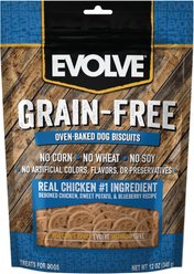 Evolve Deboned Chicken, Sweet Potato & Blueberry Biscuits Dog Treats, 12-oz bag