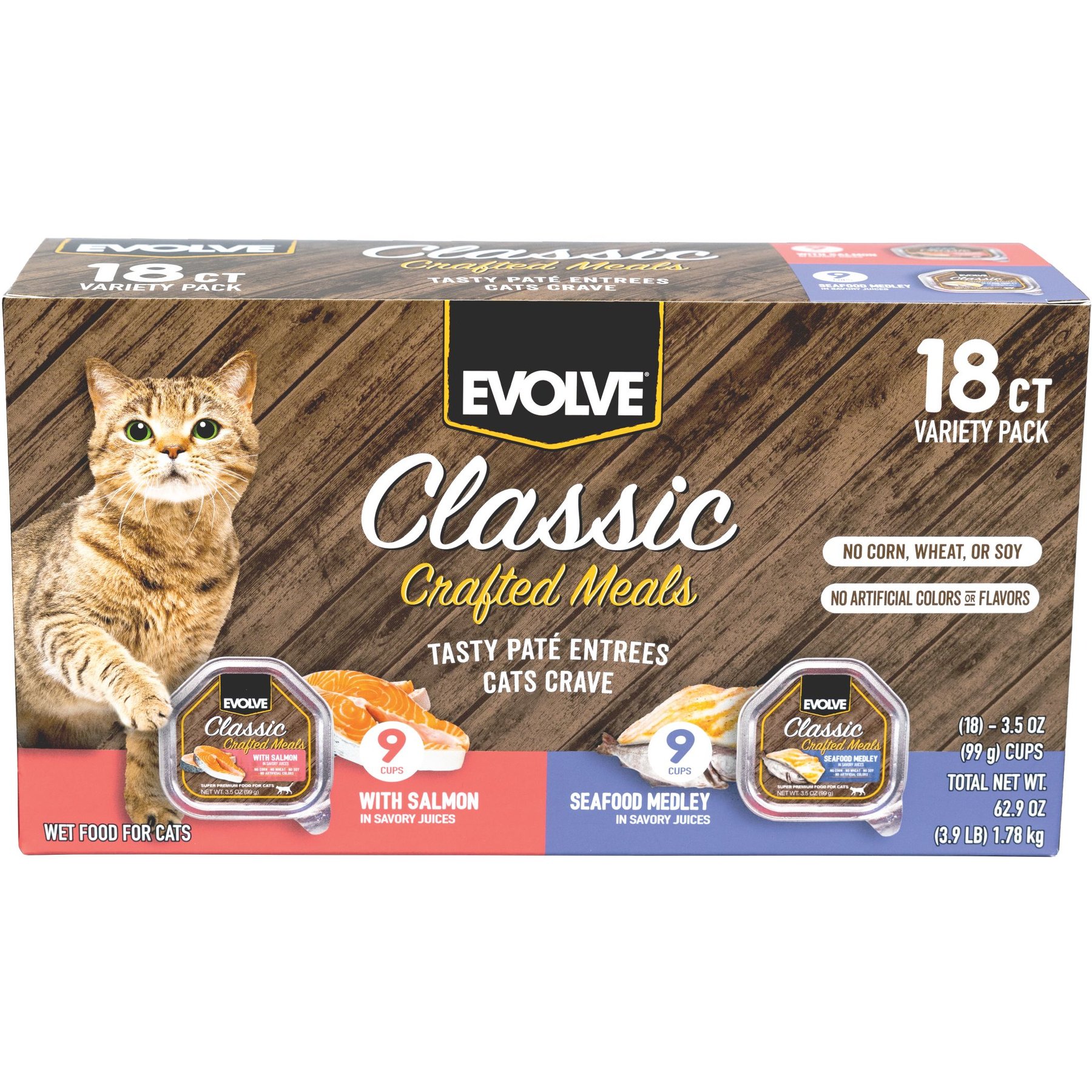EVOLVE Classic Crafted Meals Salmon & Seafood Medley Recipe Variety