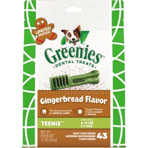 Greenies Gingerbread Flavor Teenie Dental Dog Treats, 43 count