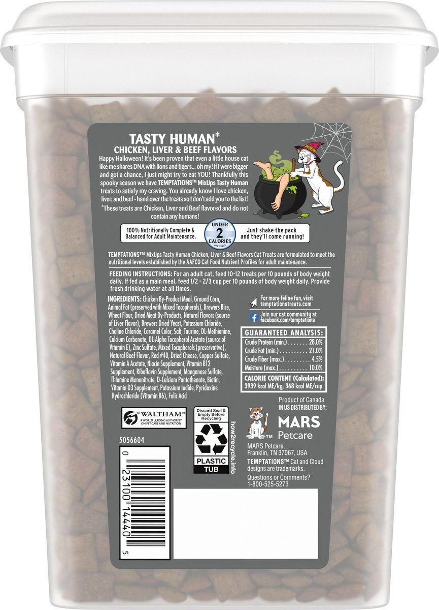 Temptations MixUps Tasty Human, Chicken, Liver & Beef Flavors Soft & Crunchy Cat Treats