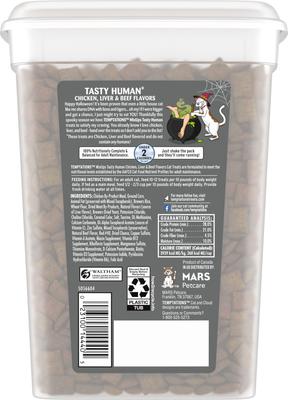 Show full view: Temptations MixUps Tasty Human, Chicken, Liver & Beef Flavors Soft & Crunchy Cat Treats, 16-oz tub slide 3 of 11