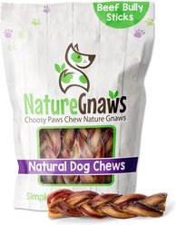 Nature Gnaws Braided Bully Sticks 5-6-in Dog Treats, 3 count