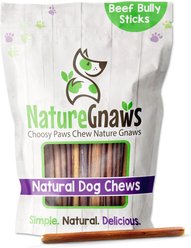 Nature Gnaws Thin Bully Sticks 5-6-in Dog Treats, 8-oz bag