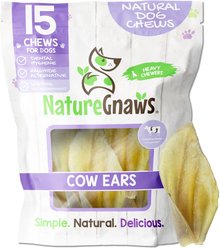 Nature Gnaws Cow Ears Dog Treats, 15 count