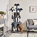 Yaheetech 72-in Plush Cat Tree & Condo, Dark Gray