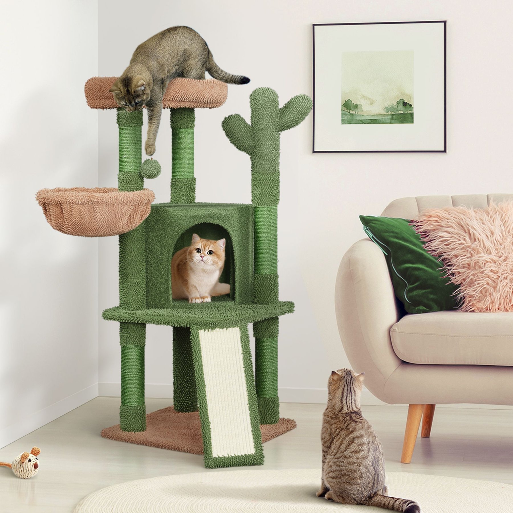 YAHEETECH Cactus 42 in Plush Cat Tree Chewy